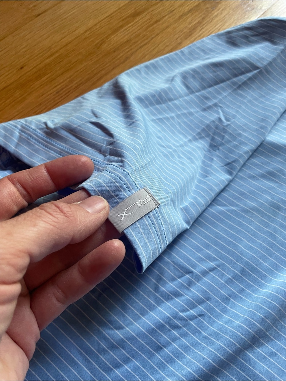 NWT RLX Ralph Lauren Blue Striped AirFlow Golf Short Sleeve Polo Shirt Medium - Picture 4 of 8
